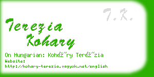 terezia kohary business card